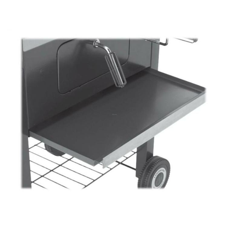 Stranska delovna polica ogljenega žara Landmann za pripravo hrane.