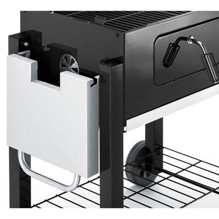 Stranski kovinski zabojnik ogljenega žara Landmann za shranjevanje oglja ali dodatkov.