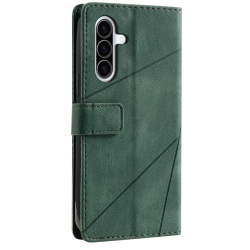 Zelena preklopna torbica za Samsung Galaxy A27 5G z notranjim TPU ohišjem in funkcijo stojala omogoča varno uporabo ter udobno spremljanje vsebin.