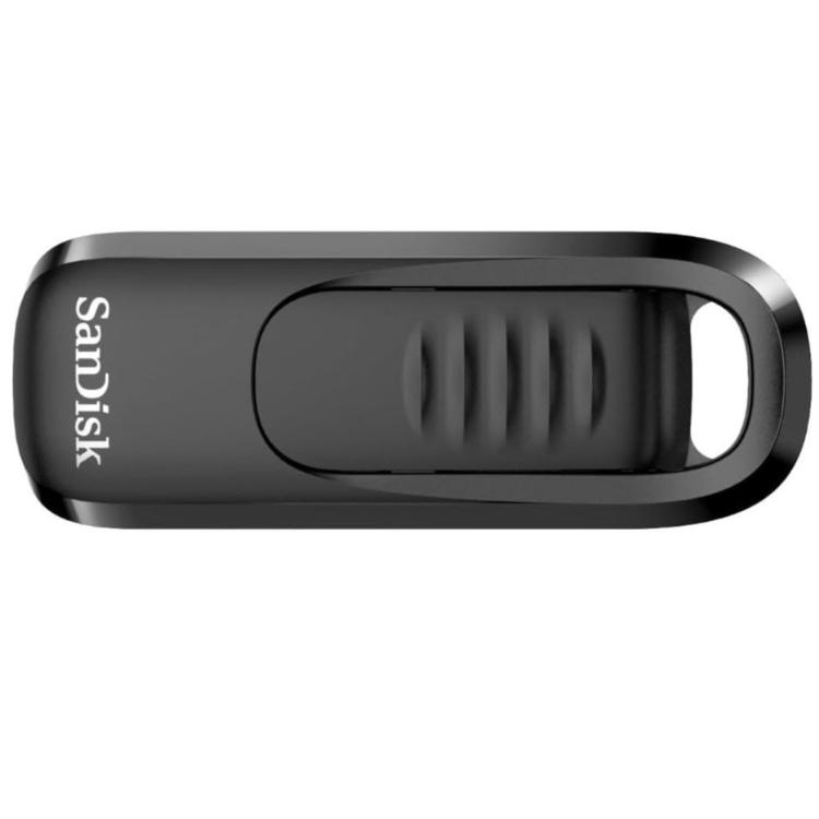 USB-C ključ SanDisk Ultra Slider 128 GB, 3.2 Gen1, 300 MB/s, črn
