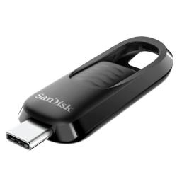 USB-C ključ SanDisk Ultra Slider 128 GB, 3.2 Gen1, 300 MB/s, črn