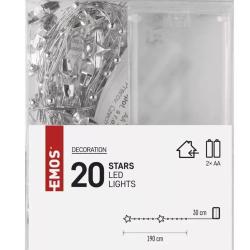 Božična veriga zlata zvezdice 20 LED, 1,9 m, 2x AA, notranji, topla bela_2