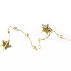 Božična veriga zlata zvezdice 20 LED, 1,9 m, 2x AA, notranji, topla bela