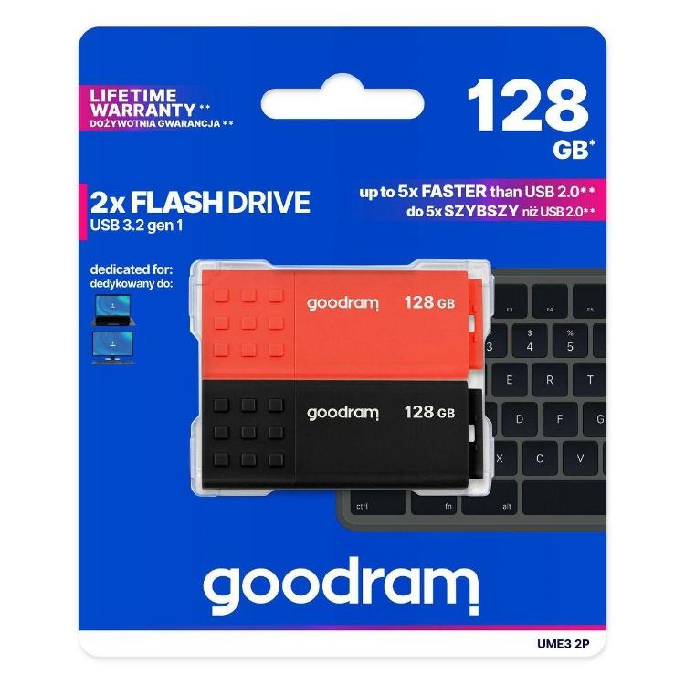 USB Ključ Goodram 128 GB, 2 kosa, UME3-1280MXR11-2P