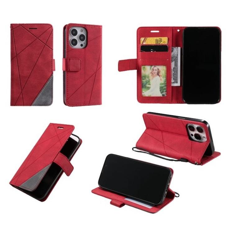 Preklopna torbica (WLGO-Lines) za Apple iPhone 14 Pro, rdeča