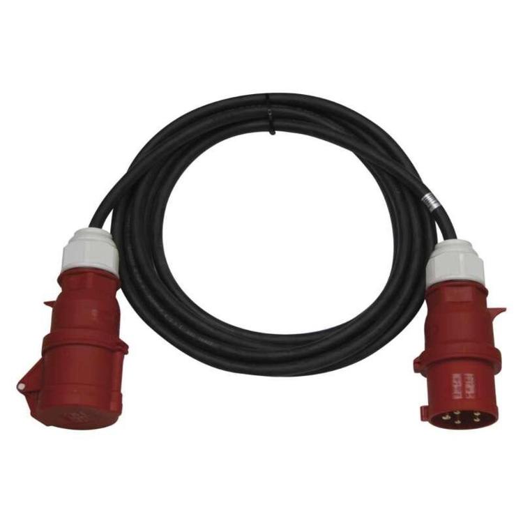 3 fazni zunanji podaljšek Emos 15 m / 1 vtičnica / črni / guma / 400 V / 4 mm2