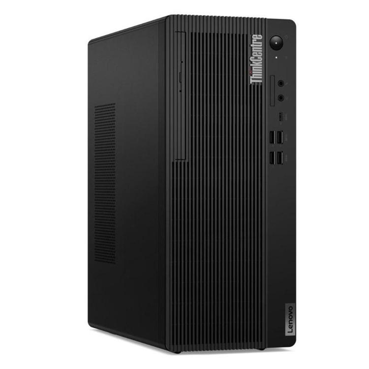 Zadnja stran namiznega računalnika Lenovo ThinkCentre z vidnimi priključki DisplayPort, USB, omrežnim priključkom in napajalnim vhodom.
