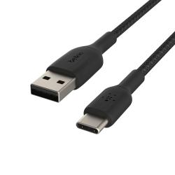 Podatkovno-polnilni kabel USB-C - USB-A, Belkin Boost charge, 2 m, črn