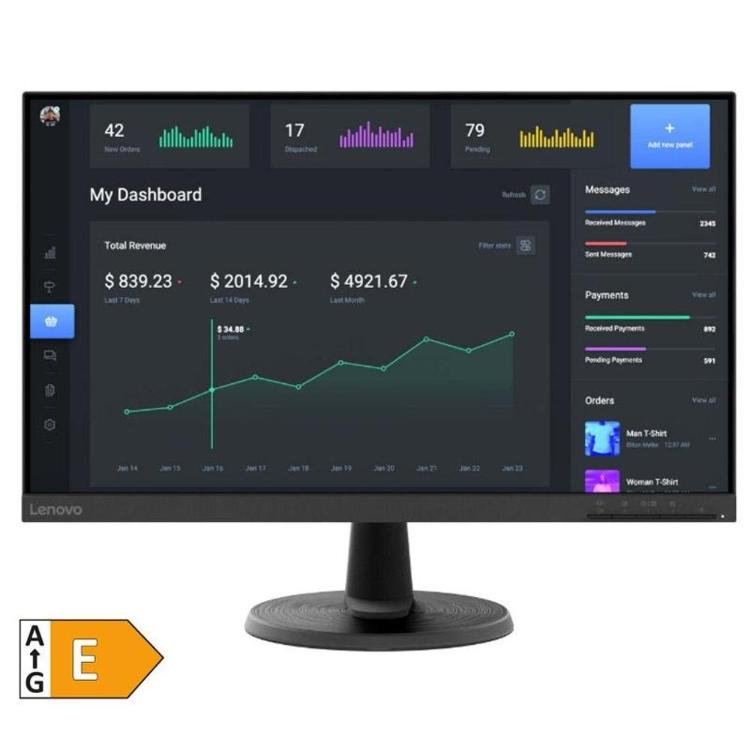 Monitor LENOVO D27-40 68,58 cm (27") FHD VA 75Hz HDMI/VGA