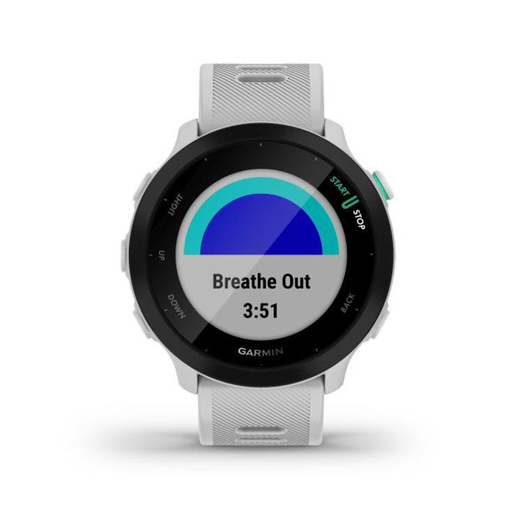 Tekaška ura Garmin Forerunner 55, GPS, z vadbenimi funkcijami, bela_3