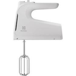 Electrolux ročni mešalnik EHM4W v beli barvi z ergonomskim ročajem, metlico za mešanje in minimalistično zasnovo za pripravo testa, krem in drugih zmesi
