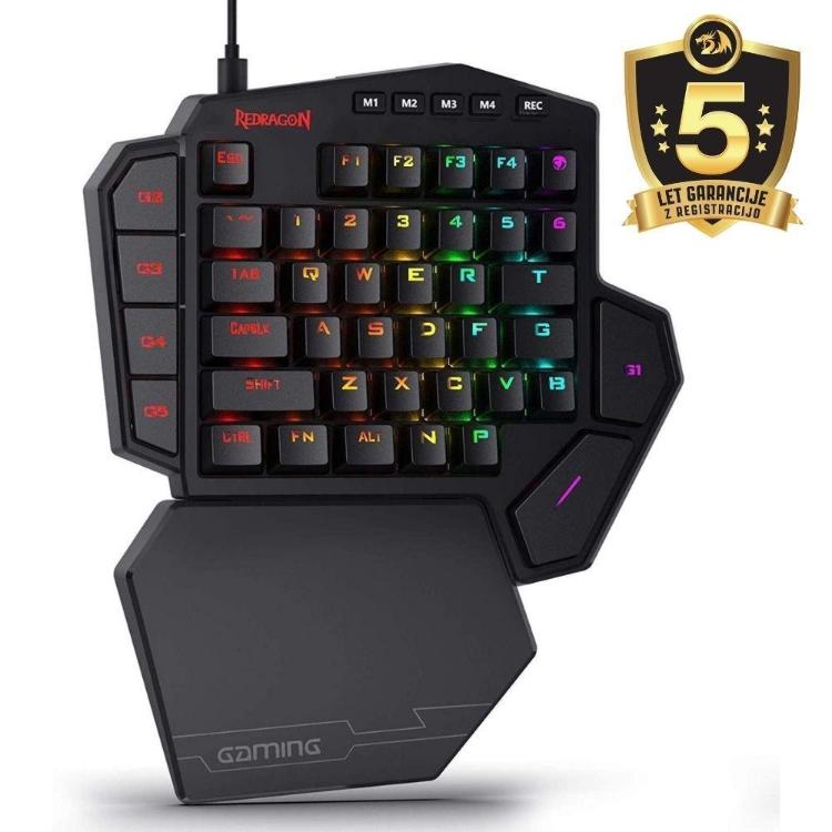 Enoročna mehanska tipkovnica Redragon Diti K585, RGB, črna