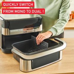 Tefal Dual Easy Fry Flex z odstranljivim razdelilnikom za preklop med enojnim in dvojnim načinom kuhanja
