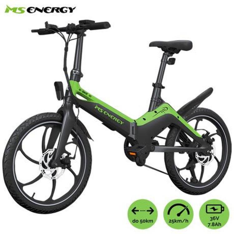 Električno zložljivo kolo MS ENERGY i10 črno-zelen (green)