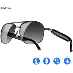 Blackview pametna očala, črna, Bluetooth, mikrofon, zatemnjena stekla, upravljanje klicev.