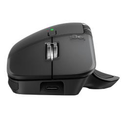 Logitech MX Master 4 z USB‑C polnjenjem, stranskim koleščkom za vodoravno drsenje in napredno večtočkovno povezljivostjo zagotavlja natančen nadzor ter učinkovito upravljanje dokumentov, preglednic in ustvarjalnih projektov.