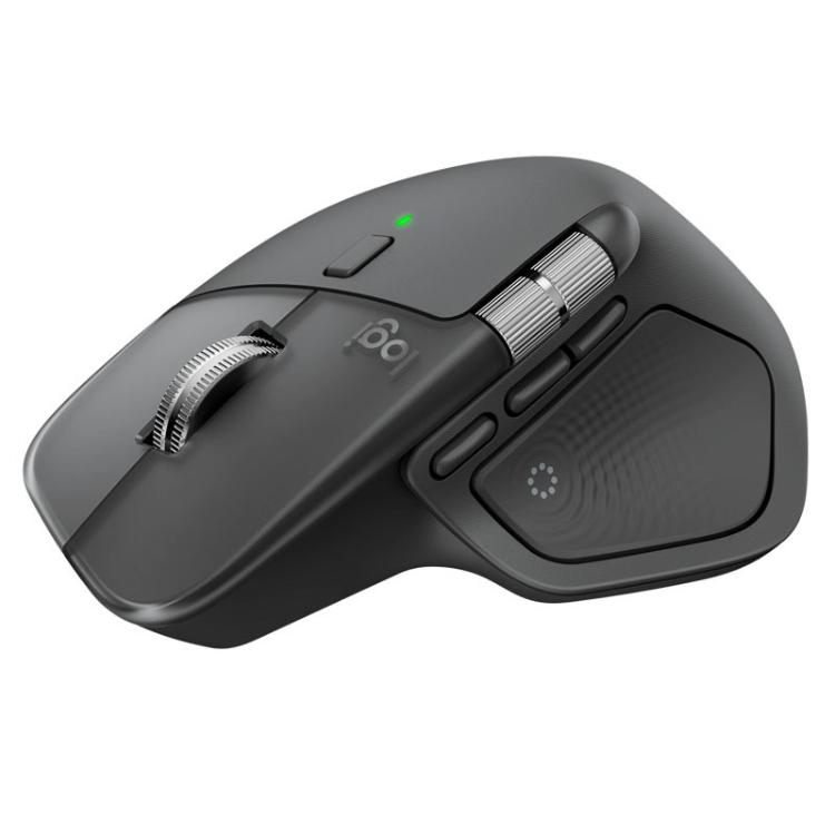 Brezžična miška Logitech MX Master 4 z ergonomično obliko za desničarje, elektromagnetnim koleščkom MagSpeed in programabilnimi gumbi omogoča izjemno udobje ter visoko produktivnost pri vsakodnevnem delu.