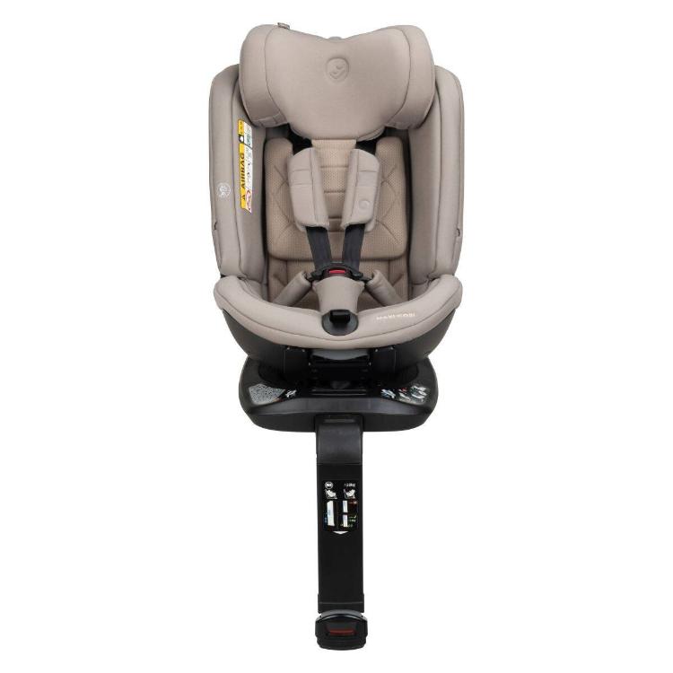 Avtosedež Maxi‑Cosi Spinel 360 Plus 40–150 cm, sprednji pogled z nastavljenim vzglavnikom za večjega otroka