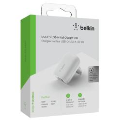 Hišni polnilec Belkin 220v, USB-A, USB-C, 32W