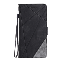Preklopna torbica za Samsung Galaxy A15 4G/5G, WLGO-Lines, črna