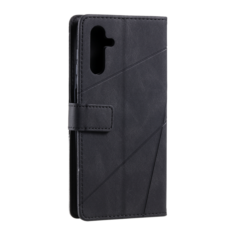 Preklopna torbica za Samsung Galaxy A15 4G/5G, WLGO-Lines, črna