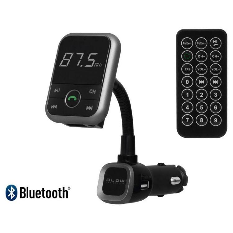 Prenosni FM-oddajnik Blow, 3v1, Bluetooth, polnilec, prostoročno telefoniranje, črn (74-142)