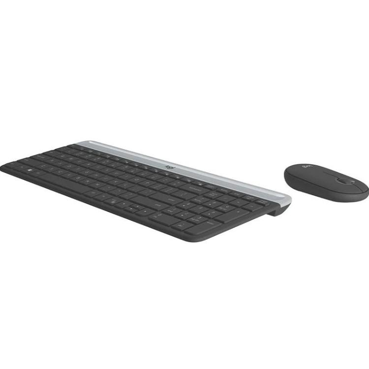 Komplet miške in tipkovnice Logitech MK470 Slim, grafitna