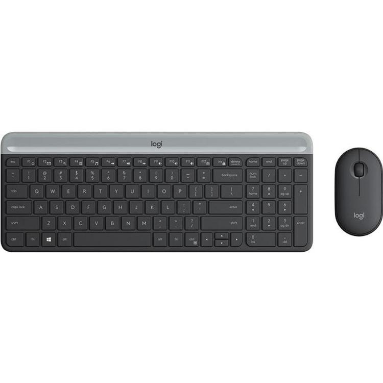 Komplet miške in tipkovnice Logitech MK470 Slim, grafitna