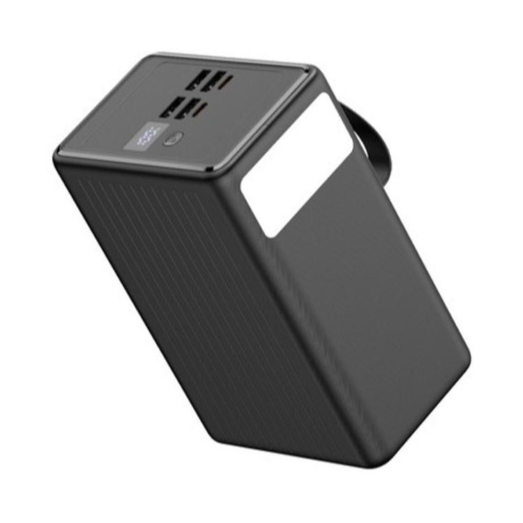 Polnilna baterija Platinet PMPB802, 20W, 80.000mAh, sprednji prikaz z zaslonom, gumbom ter USB in USB-C vhodi.