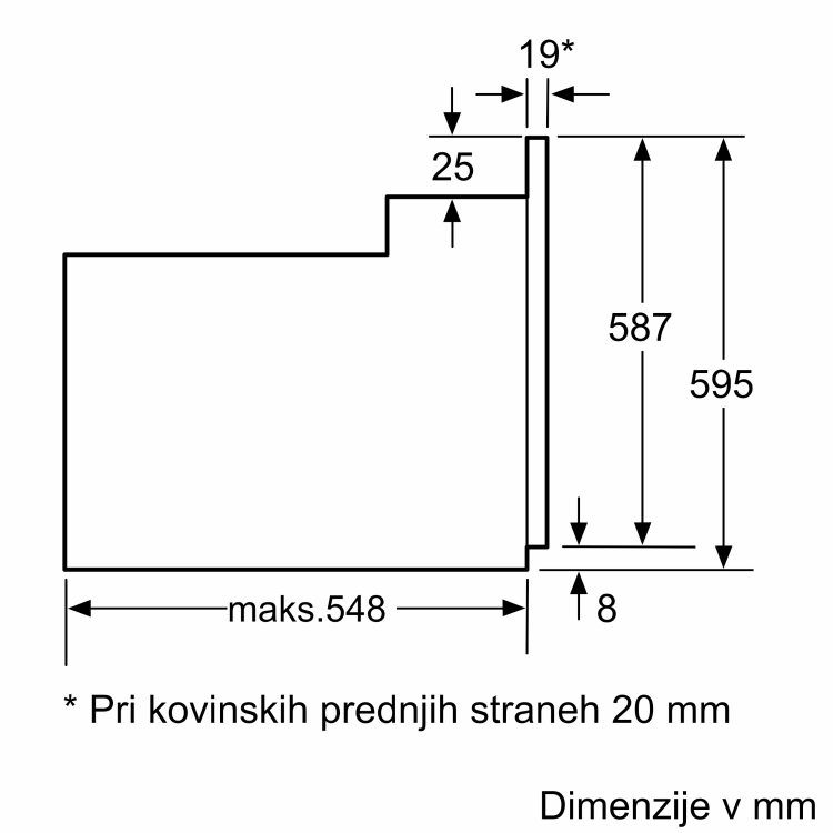 Vgradna pečica Bosch HBF133BR0, 66 l, 3,3 kW