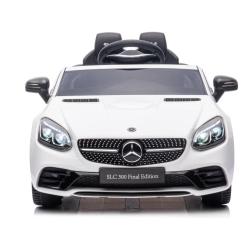 Otroški električni avto Mercedes bel, sprednji pogled z LED žarometi in logotipom