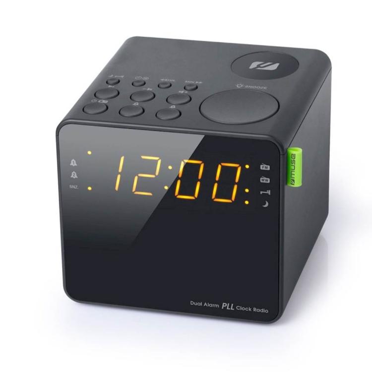 Muse Radioura Cube clock dual M187, Black Petrol