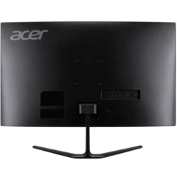  Zadnja stran ukrivljenega monitorja Acer s priključki in centralnim stojalom.