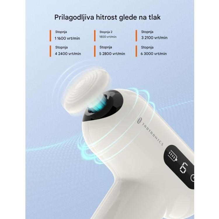 Masažna mini pištola TAOTRONICS, bela