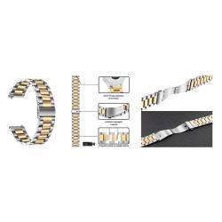 Kovinski pašček 22 mm, Silver Gold_1