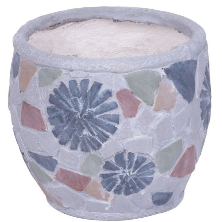 Keramična posoda za rože - mozaik, 22x22xH19 cm