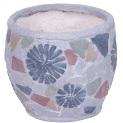 Keramična posoda za rože - mozaik, 22x22xH19 cm