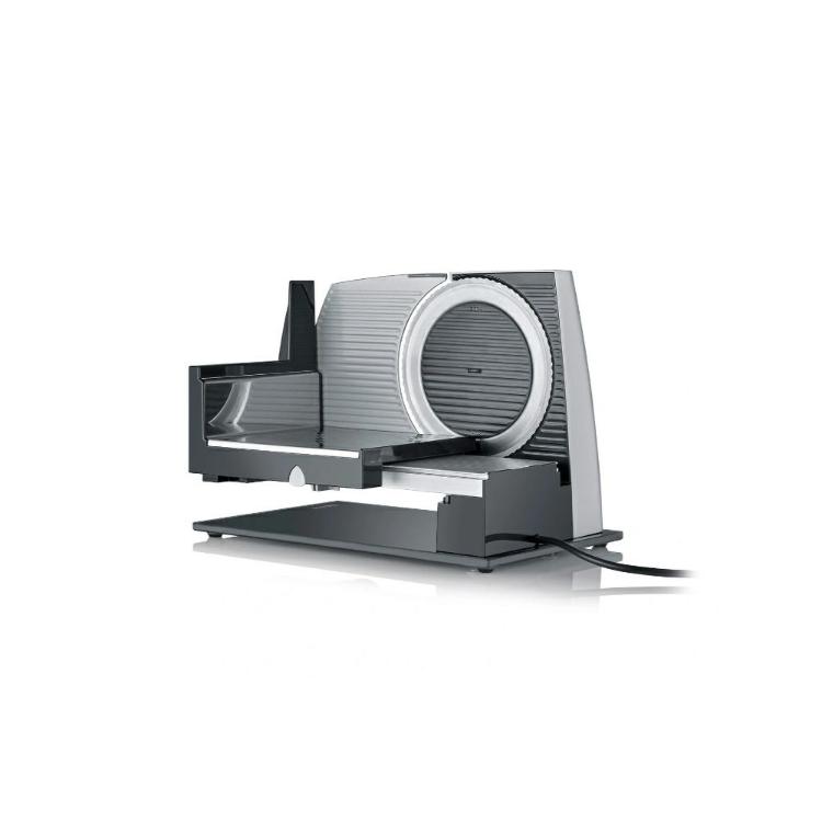 Električni rezalnik hrane Graef z vodilom za rezanje, odprt položaj