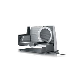 Električni rezalnik hrane Graef z vodilom za rezanje, odprt položaj