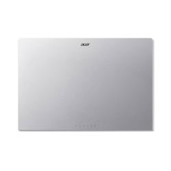 Zaprt srebrn Acer Aspire prenosnik z minimalističnim dizajnom in logotipom Acer na pokrovu.