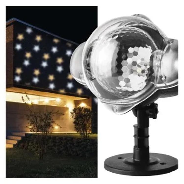 Božični projektor LED zvezdice, zunanji in notranji, topla/hladna bela