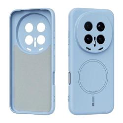 Gumiran svetlo moder magnetni TPU ovitek za Honor Magic8 Pro z vgrajenim magnetnim obročem za brezžično polnjenje