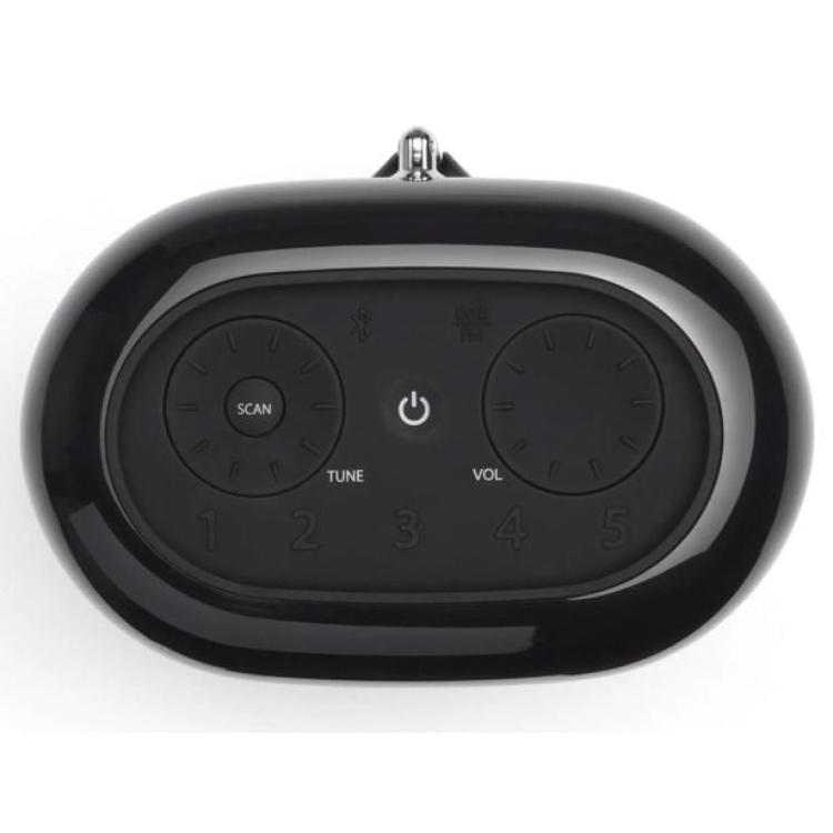 JBL prenosni zvočnik z zaslonom in gumbi, črna barva, zgornji pogled