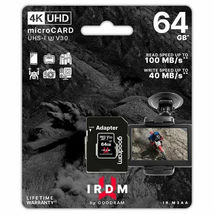 Spominska kartica MicroSD Goodram 64GB, 100MB/s, IRDM M3A IR-M3AA-0640R12