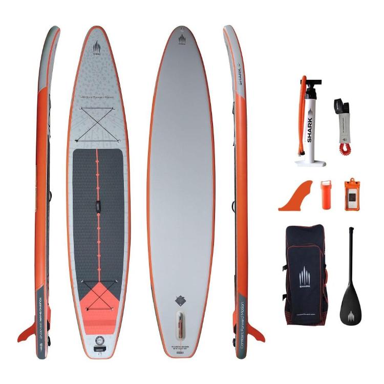 Napihljiva SUP deska Shark Touring, 12.6 x 30 x 5, komplet z delno karbonskim veslom