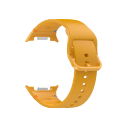 Oranžen silikonski pašček Samsung Stitch za Galaxy Watch, mehak material, dekorativni detajli in klasična zaponka.