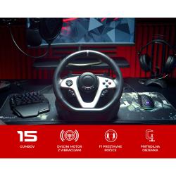 Igralni volan GENESIS SEABORG 400, PC/PS4/PS3/Nintendo Switch/XBOX One/XBOX 360, vibriranje, F1 prestave, nastavljivo vrtenje_1
