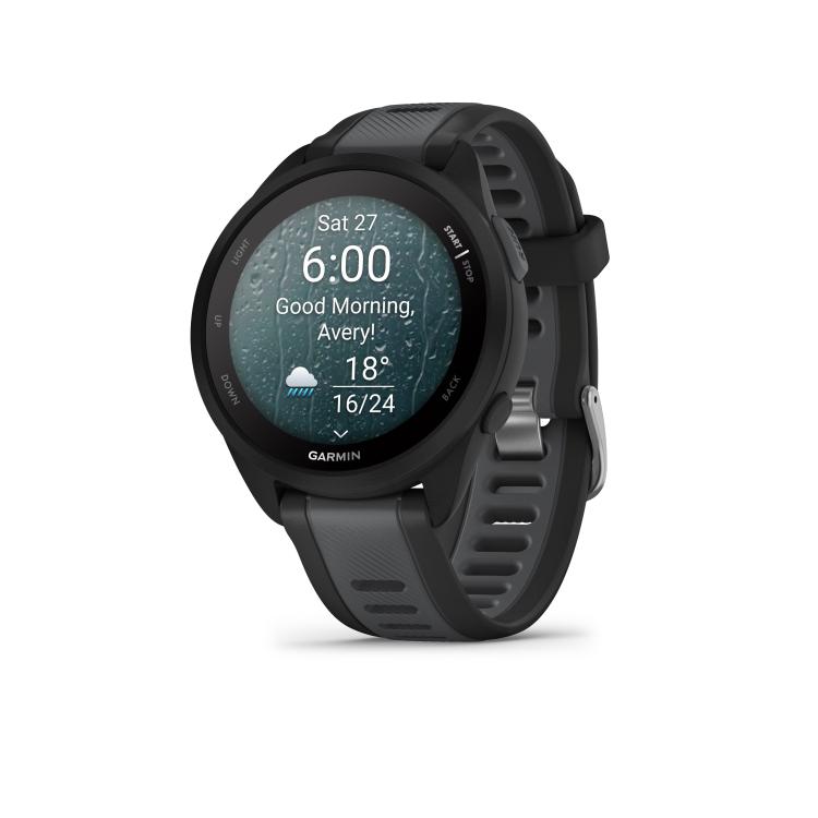 Pametna ura Garmin Forerunner 165, črn/skrilasto siv