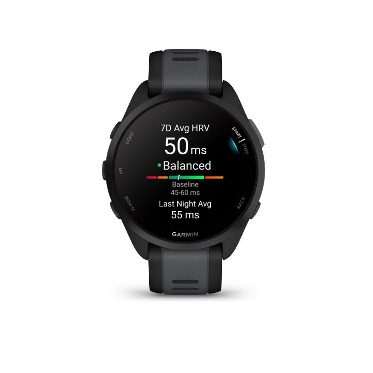 Pametna ura Garmin Forerunner 165, črn/skrilasto siv
