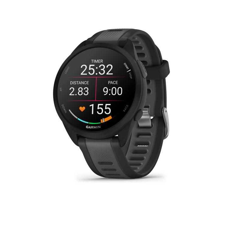 Pametna ura Garmin Forerunner 165, črn/skrilasto siv